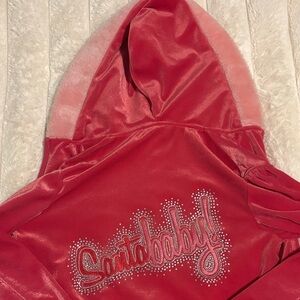 Hot pink - Victoria’s Secret Sexy Little Thing velour Santa baby hoodie